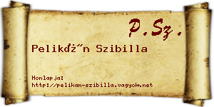 Pelikán Szibilla névjegykártya